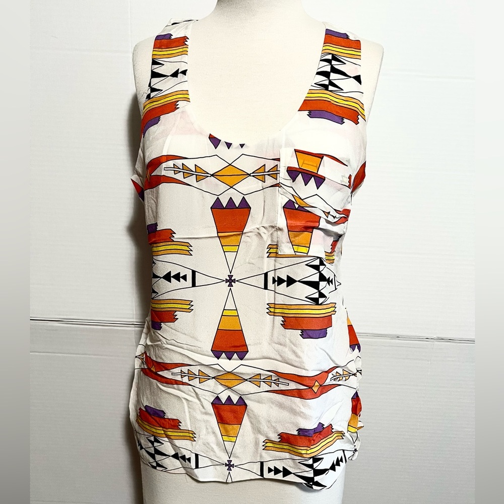 ESME  tank top Navajo  silk tank top size L NWOT